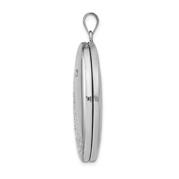 Sterling Silver Rhodium-plated & Diamond Footprints 34mm Oval Locket — alternate view