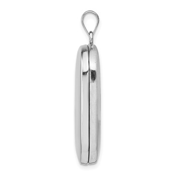 Sterling Silver Rhodium-plated Polished Rectangular Locket — alternate view