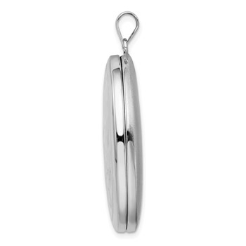 Sterling Silver Rhodium-plated W/ Side Swirls 34mm Oval Locket — alternate view