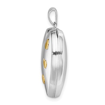 Sterling Silver Rhodium-plated w/Gold-plating Heart Locket — alternate view