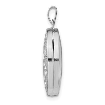 Sterling Silver Rhodium-plated Oval Tree Locket — alternate view