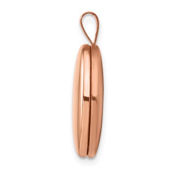 Sterling Silver Rose Gold-plated 20mm Polished Oval Locket — alternate view
