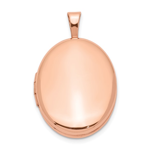 Sterling Silver Rose Gold-plated Polished 20mm Oval Locket