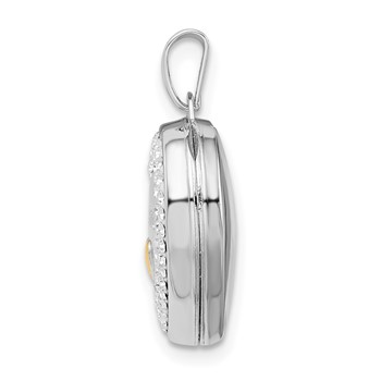 Sterling Silver Rhodium-plated Gold-tone Preciosa Crystal Mom Heart Locket — alternate view