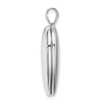 Sterling Silver Rhodium-plated Flower Ash Holder Heart Locket — alternate view