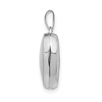 Sterling Silver Rhodium-plated Plain 15mm Heart Locket — alternate view