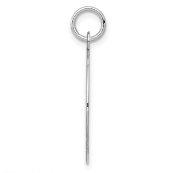 Sterling Silver Rhodium-plated Engravable Girl Disc Charm — alternate view