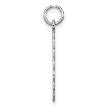 Sterling Silver Rh-plt Engraveable Polished Front/Satin Back Disc Charm — alternate view