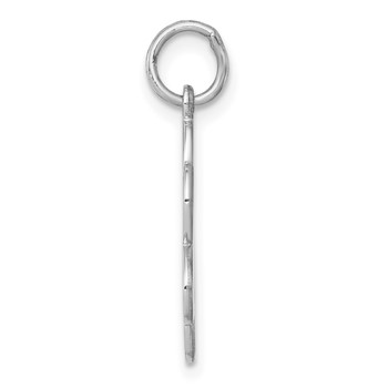Sterling Silver Rh-plt Engravable Polished Front/Satin Back Disc Charm — alternate view