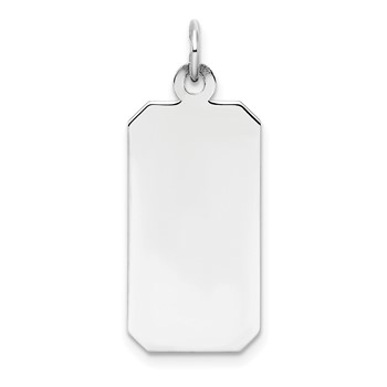 Sterling Silver Engraveable Rectangle Polished Front/Back Disc Charm