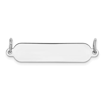 Sterling Silver Rh-plt Engravable Polished Front/Satin Back Plate