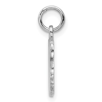 Sterling Silver Rhod-plate Pink Enamel Right Facing Girl Head Disc Charm — alternate view