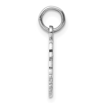 Sterling Silver Rhod-plate Pink Enamel Left Facing Girl Head Disc Charm — alternate view