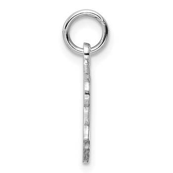 Sterling Silver Rhod-plate Purple Enamel Left Facing Girl Head Disc Charm — alternate view