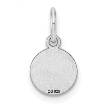 SS Rh-plt Engraveable Round Polished Front/Satin Back Disc Charm — alternate view