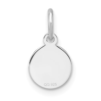 Sterling Silver Rh-plt Engraveable Round Polished Front/Back Disc Charm — alternate view