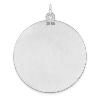 Sterling Silver Rhod-plated Eng. Rnd Polish Front/Satin Back Disc Charm — alternate view