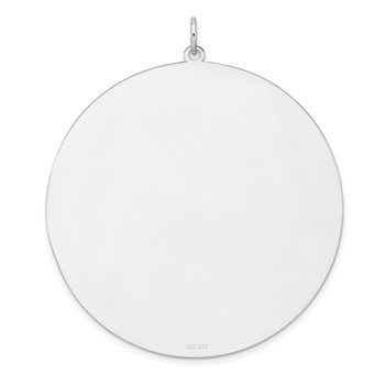 Sterling Silver Rhod-plated Eng. Rnd Polish Front/Back Disc Charm — alternate view