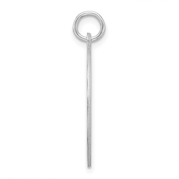 Sterling Silver Rhod-plated Eng. Rnd Polish Front/Satin Back Disc Charm — alternate view