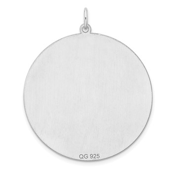 Sterling Silver Rhod-plated Eng. Rnd Polish Front/Satin Back Disc Charm — alternate view