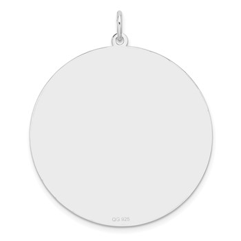Sterling Silver Rhod-plated ENG. Round Polished Front/Back Disc Charm — alternate view