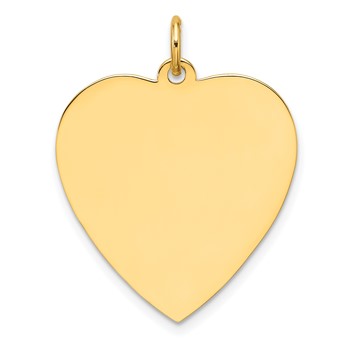 Sterling Silver GP Engraveable Heart Polished Disc Charm
