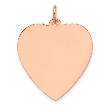 Sterling Silver RG Plated Engraveable Heart Polished Front/Satin Back Disc