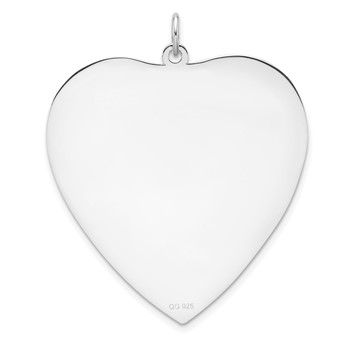 Sterling Silver Rh-plt Engraveable Heart Polished Front/Back Disc Charm — alternate view