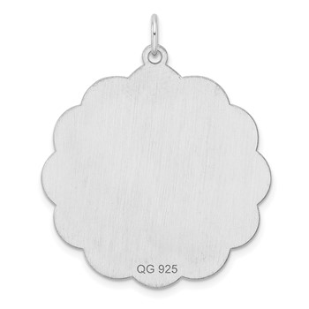 Sterling Silver Rh-plt Engraveable Polished Front/Satin Back Disc Charm — alternate view