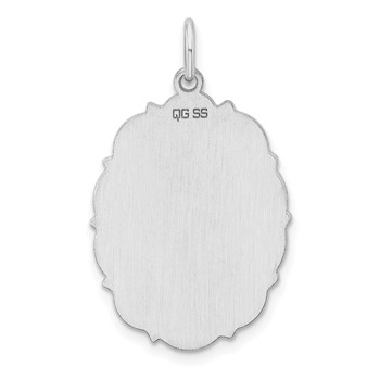 Sterling Silver Rh-plt Engraveable Polished Front/Satin Back Disc Charm — alternate view