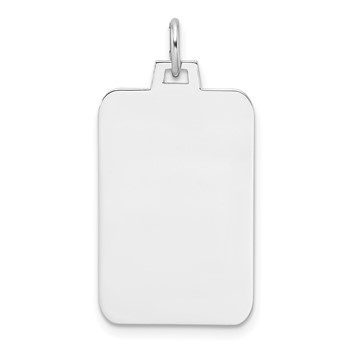 SS/GP Eng. Rect. Polish Front/Satin Back Disc Charm