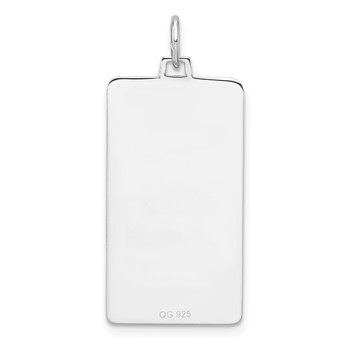 Sterling Silver Rhod-plate Eng. Rect. Polish Front/Back Disc Charm — alternate view