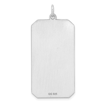 Sterling Silver Rhod-plate Eng. Rect. Polish Front/Satin Back Disc Charm — alternate view