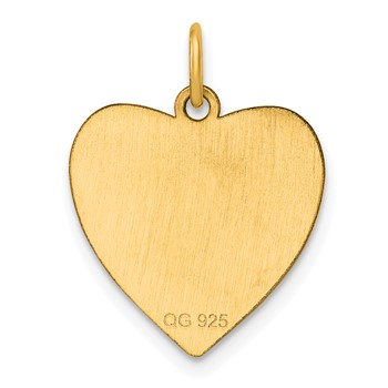 Sterling Silver GP Engraveable Heart Polished Disc Charm — alternate view