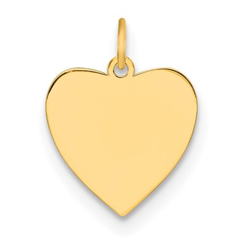 Sterling Silver GP Engraveable Heart Polished Disc Charm