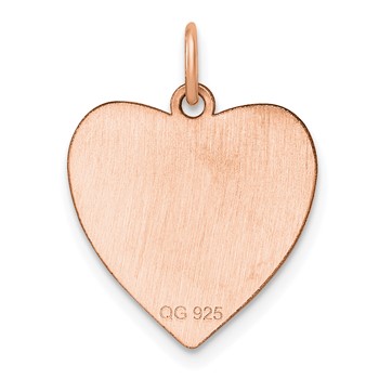 Sterling Silver RG Plated Engraveable Heart Polished Front/Satin Back Disc — alternate view