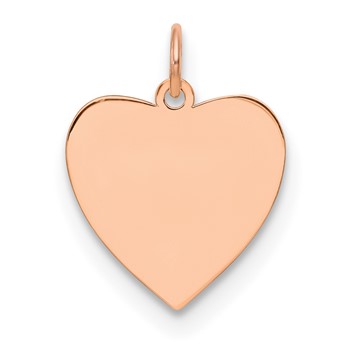 Sterling Silver RG Plated Engraveable Heart Polished Front/Satin Back Disc