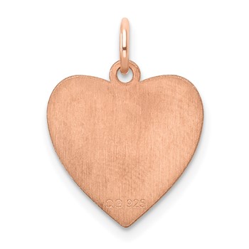 Sterling Silver RG Plated Engraveable Heart Polished Front/Satin Back Disc — alternate view