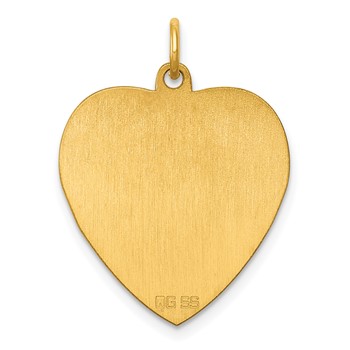 Sterling Silver GP Engraveable Heart Polished Disc Charm — alternate view