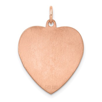 Sterling Silver RG Plated Eng. Heart Polish Front/Satin Back Disc Charm — alternate view