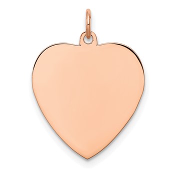 Sterling Silver RG Plated Eng. Heart Polish Front/Satin Back Disc Charm