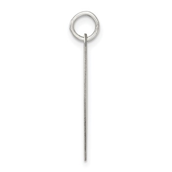 SS Rh-plt Engraveable Heart Polished Front/Satin Back Disc Charm — alternate view