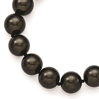 Sterling S Majestik Rh-pl 12-13mm Blk Imitat Shell Pearl w/CZ Clasp Bracele — alternate view