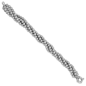Sterling S Majestik Rh-pl 4 Row 4-5mm Grey Imitat Shell Pearl Twisted Brace — alternate view