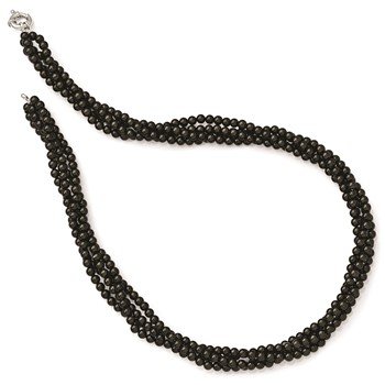 Sterling S Majestik Rh-pl 4 Row 4-5mm Blk Imitat Shell Pearl Twisted Neck — alternate view