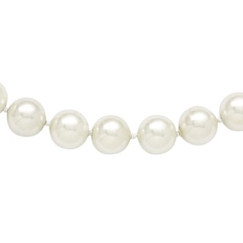 Majestik 10-11mm White Imitation Shell Pearl Hand-knotted Slip-on Necklace