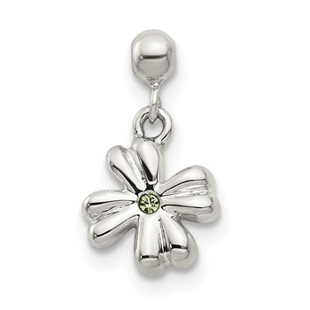 Mio Memento Sterling Silver Crystal Dangle Clover Charm
