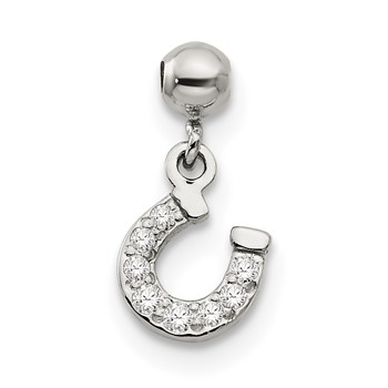 Mio Memento Sterling Silver CZ Dangle Horseshoe Charm