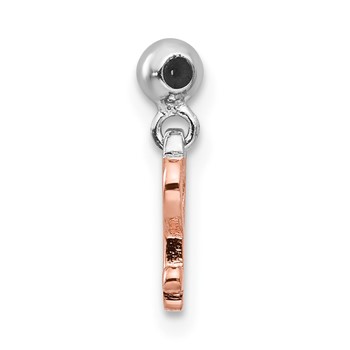 Mio Memento Sterling Silver Rhodium-plated Rose-tone Dangle Heart Key Charm — alternate view