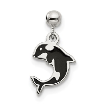 Mio Memento Sterling Silver Enamel Dangle Whale Charm